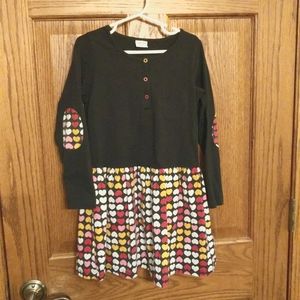 Polarn O. Pyret dress - black with hearts